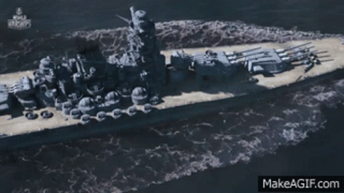Three Battleship On The Sea GIF