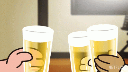 Three Beer Glasses With Netflix GIF