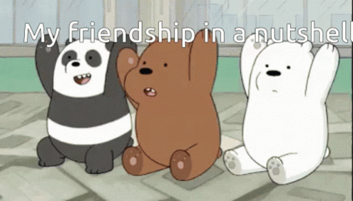 Three Best Friends Adorable Cartoon Bears GIF