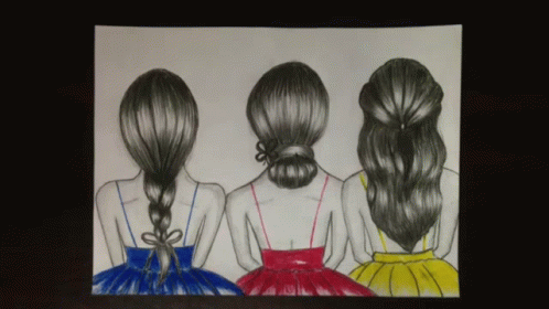 Three Best Friends Amazing Hair Styles GIF