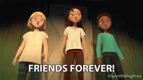 Three Best Friends Spirit Riding Free Anime GIF