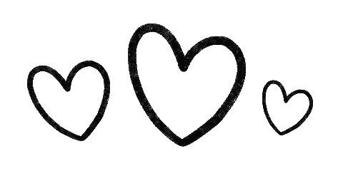 Three Black Hearts in Different Sizes
