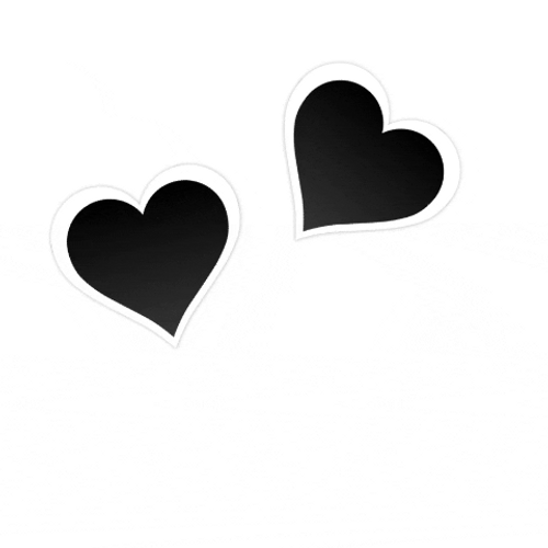 Three Black Hearts White Background GIF