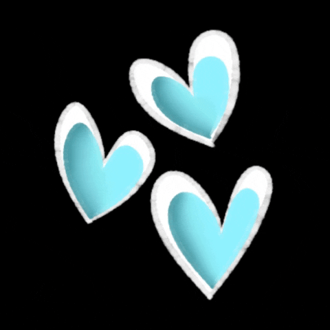 Three Blue Heart GIF