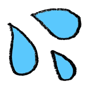 Three Blue Sweat Drops