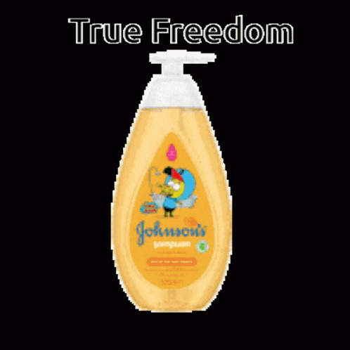 Three Bottles Of Johnson 'S Baby Products Are Lined Up GIF