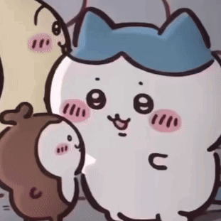 Three Cartoon Characters Are Standing Next To Each Other . GIF
