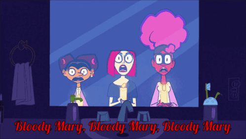 Three Cartoon Characters Bloody Mary
