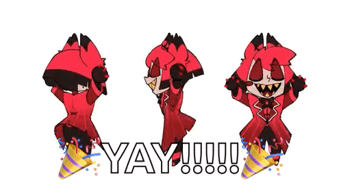 Three Cartoon Characters Celebrating Yay GIF