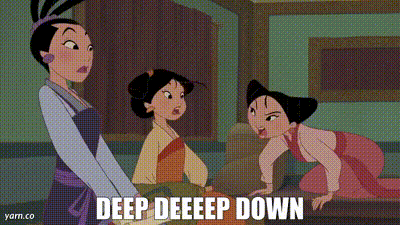 Three Cartoon Characters Deep Deeeep Down GIF