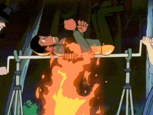 Three Cartoon Characters Posing With Bandage GIF