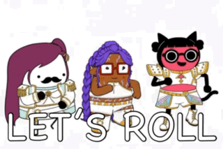 Three Cartoon Characters Saying Lets Roll