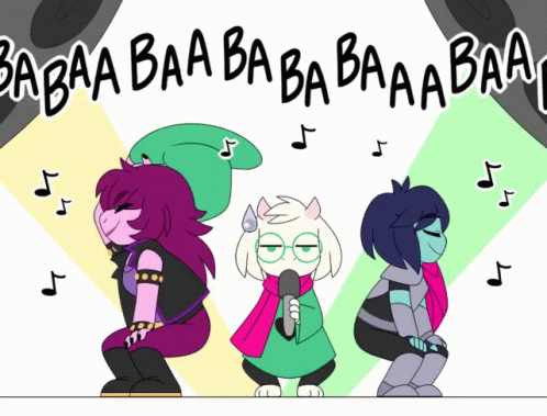 Three Cartoon Characters Singing Babaa Baa Baa