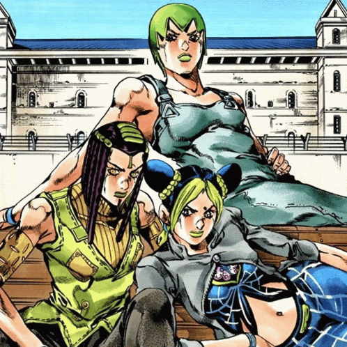Three Cartoon Characters Sitting on a Bench