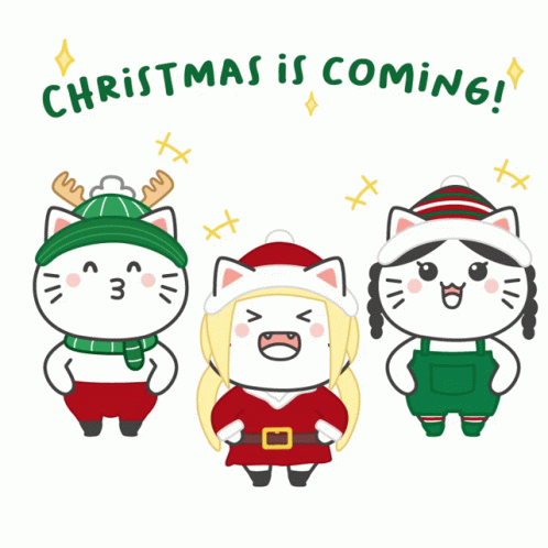 Three Cats Christmas Is Coming