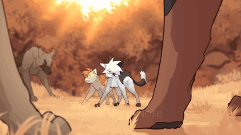 Three Cats Standing with Note