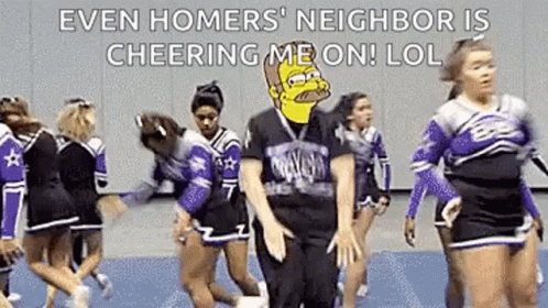 Three Cheerleaders In Red Uniforms GIF
