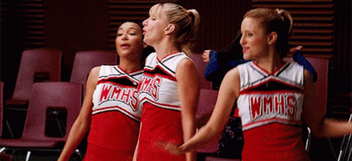 Three Cheerleaders in WMHS Uniforms