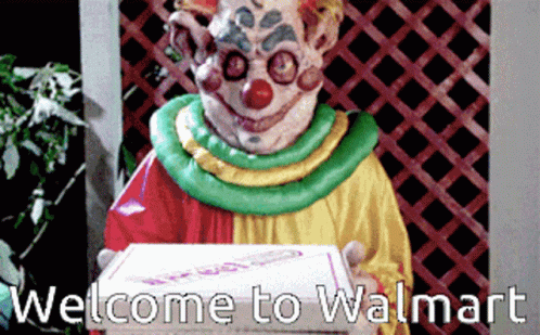 Three Clown Welcome To Walmart Funny GIF