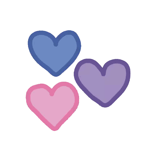 Three Colored Hearts in Circle