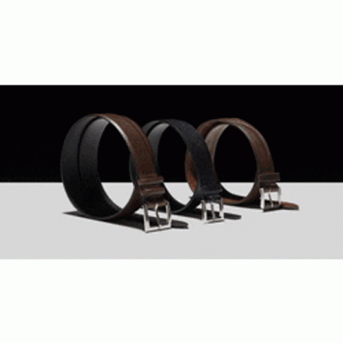 Three Colored Leather Belts Lined Up GIF