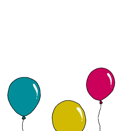 Three Colorful Balloons Flying