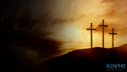 Three Crosses on Hill With Renpho