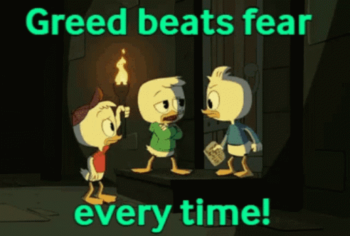 Three Ducks with Greed Beats Fear