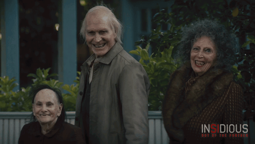 Three Elderly Posing For Insidious GIF