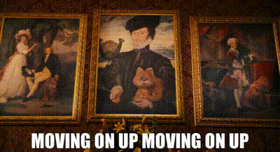 Three Framed Paintings With Moving On Up