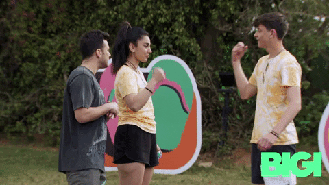 Three Friends Playing Rock Paper Scissors GIF