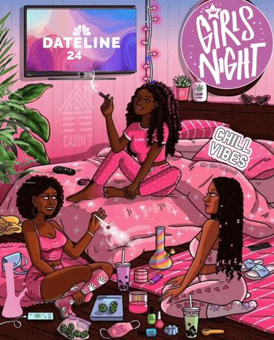 Three Girls on Bed Girls Night Chill Vibes