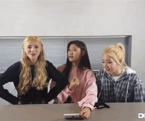 Three Girls Sitting At Table GIF