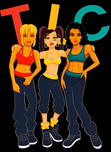 Three Girls Standing With TLC Letters