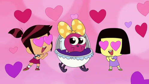 Three Girls With Heart Shaped Eyes GIF