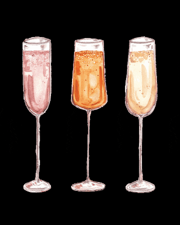 Three Glasses Of Prosecco Clinking GIF