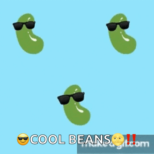 Three Green Beans Wearing Sunglasses