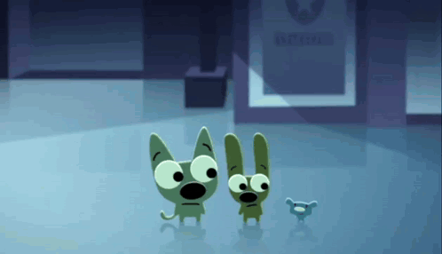 Three Green Cartoon Characters Are Standing In Front Of A Sign That Says No Smoking GIF