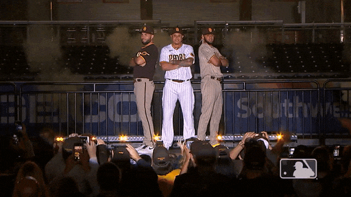 Three Guys Pose Tatis Jr GIF