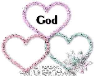 Three Hearts Saying Bless Always You're Welcome GIF