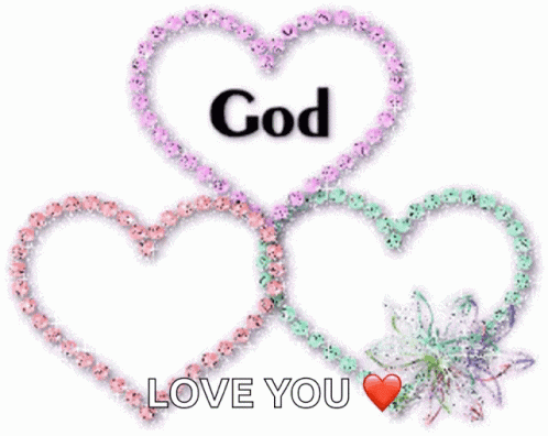 Three Hearts With The Words Bless Love You GIF