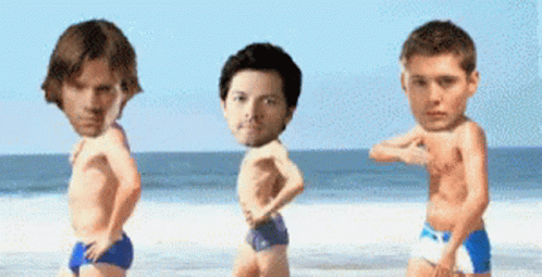 Three Hot Guy Beach Birthday Dance GIF