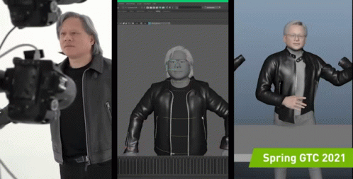 Three Images of Man in Leather Jacket Spring GTC 2021