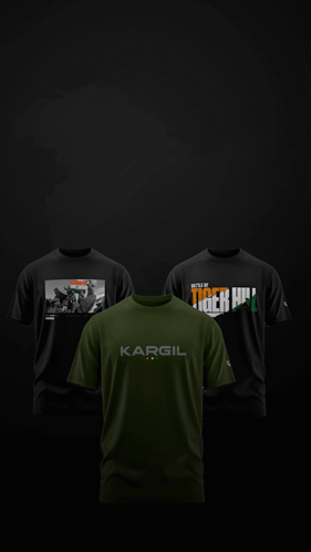 Three Kargil T-Shirts Displayed