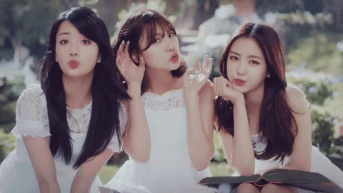 Three Korean Best Friends Listening GIF