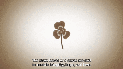 Three Leaves Of Clover Containing Integrity Hope And Love GIF