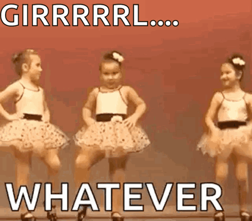 Three Little Girls in Tutus Dancing
