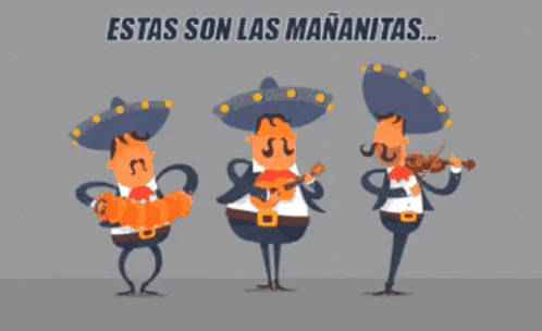 Three Mariachi Players Estas Son Las Mananita GIF