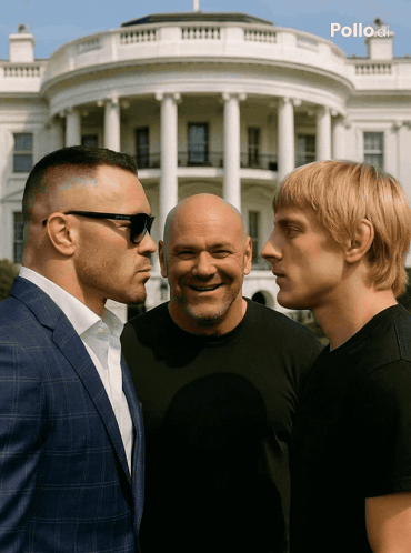 Three Men In Front Of White House Pollo GIF