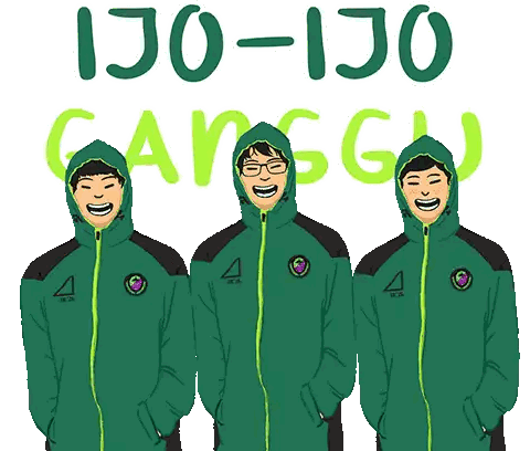 Three Men In Green Hoodies Ijo-Ijo Ganggu